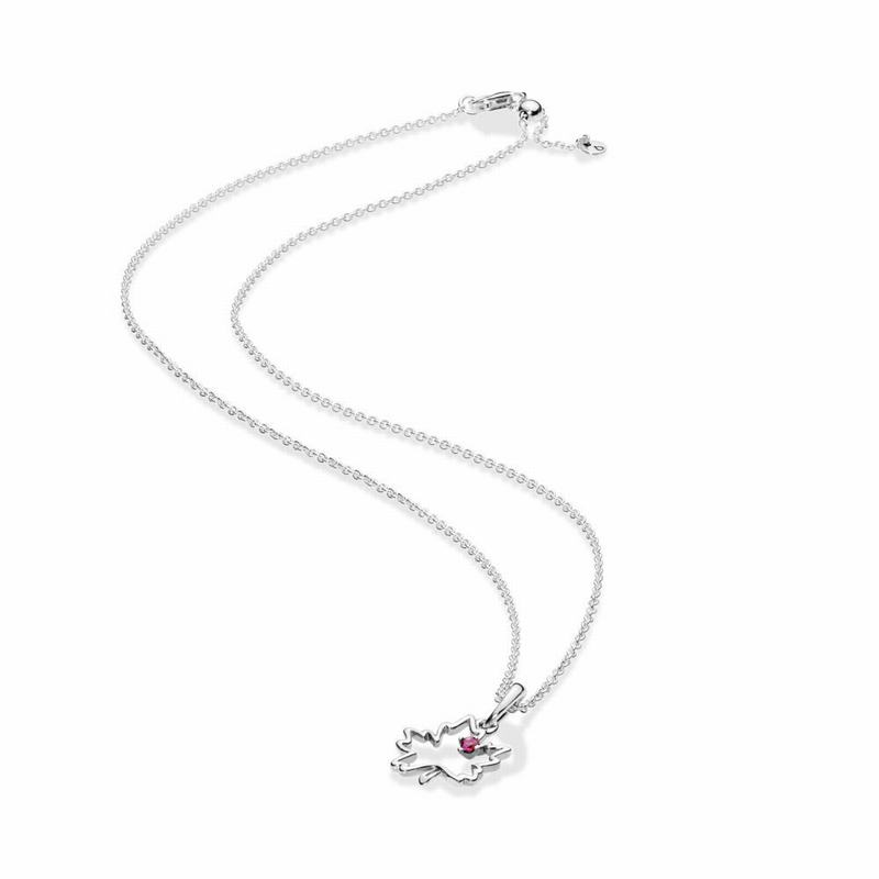 Pandora Symbol Of Canada Necklace - Sterling Silver/Red/Cubic Zirconia - Canada | VW1532LE